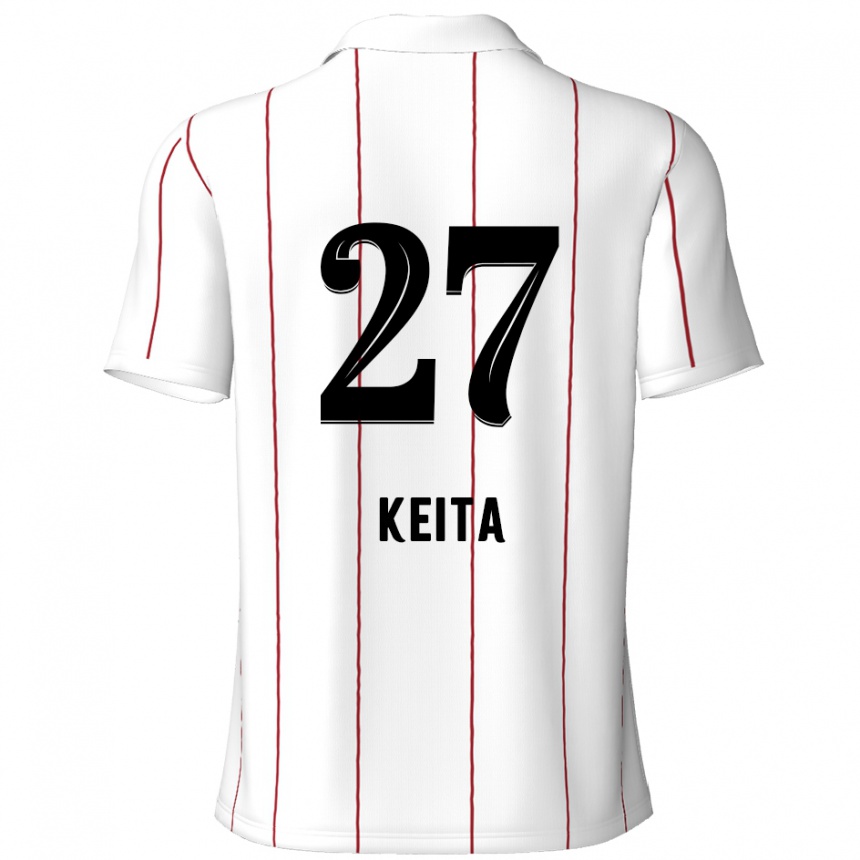 Kids Football Mandela Keita #27 White Black Away Jersey 2024/25 T-Shirt Uk