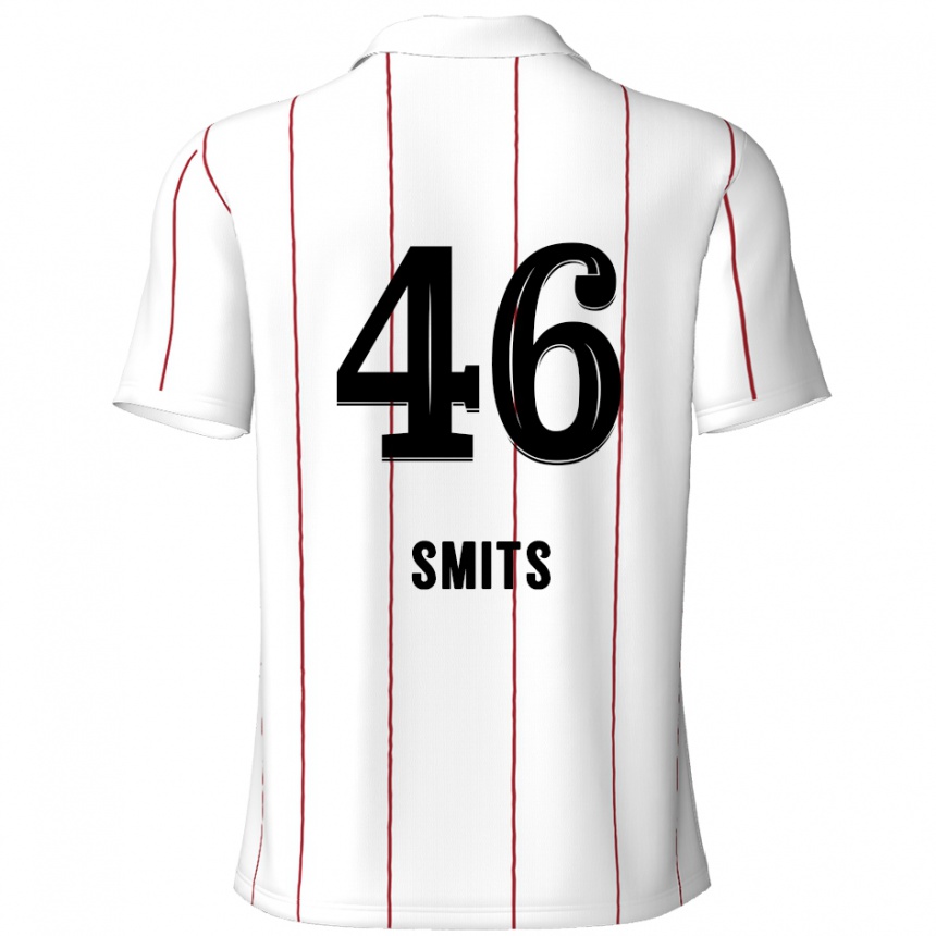 Kids Football Milan Smits #46 White Black Away Jersey 2024/25 T-Shirt Uk