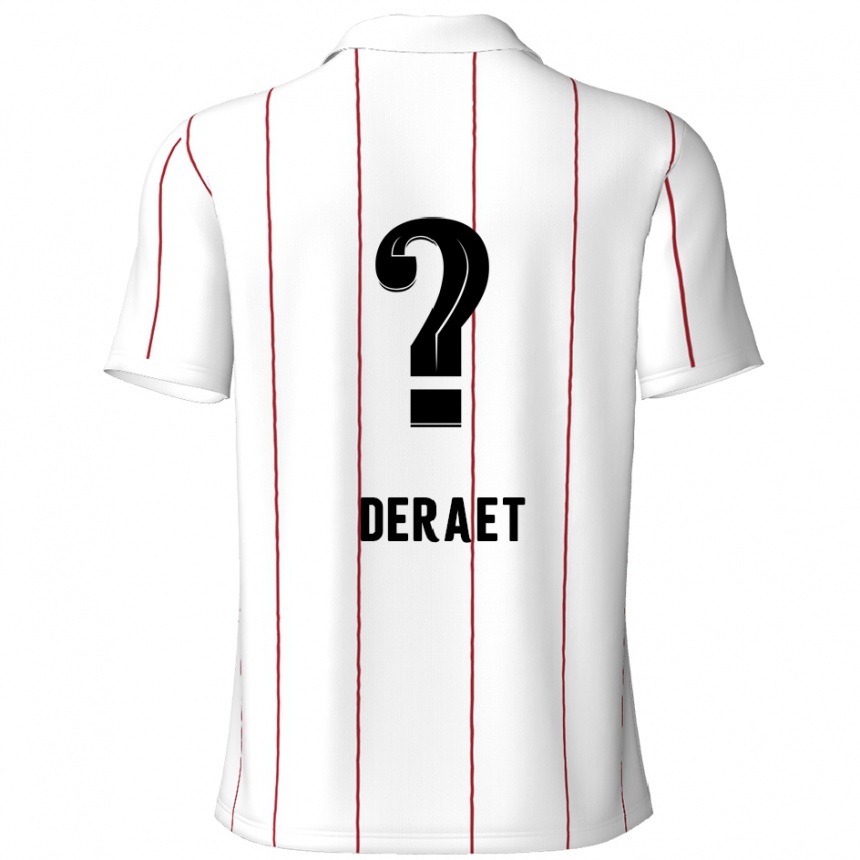 Kids Football Xavi Deraet #0 White Black Away Jersey 2024/25 T-Shirt Uk