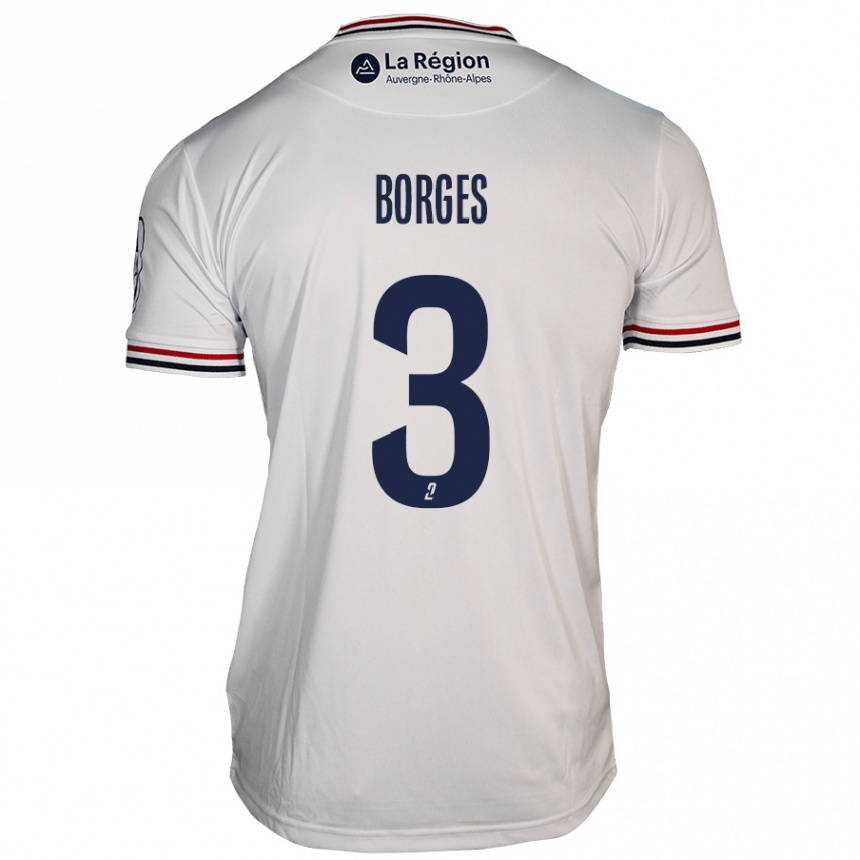 Kids Football Neto Borges #3 White Away Jersey 2024/25 T-Shirt Uk