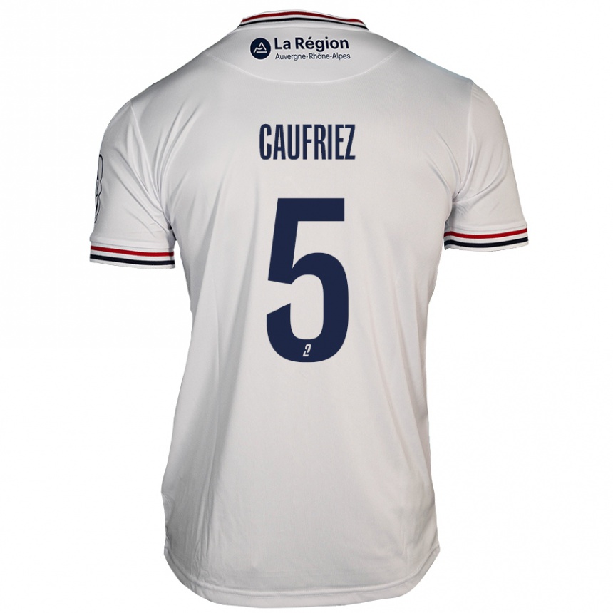 Kids Football Maximiliano Caufriez #5 White Away Jersey 2024/25 T-Shirt Uk