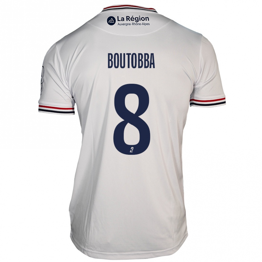 Kids Football Bilal Boutobba #8 White Away Jersey 2024/25 T-Shirt Uk