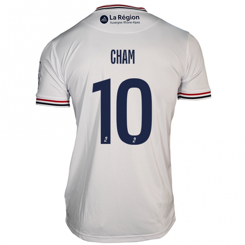 Kids Football Muhammed Cham #10 White Away Jersey 2024/25 T-Shirt Uk