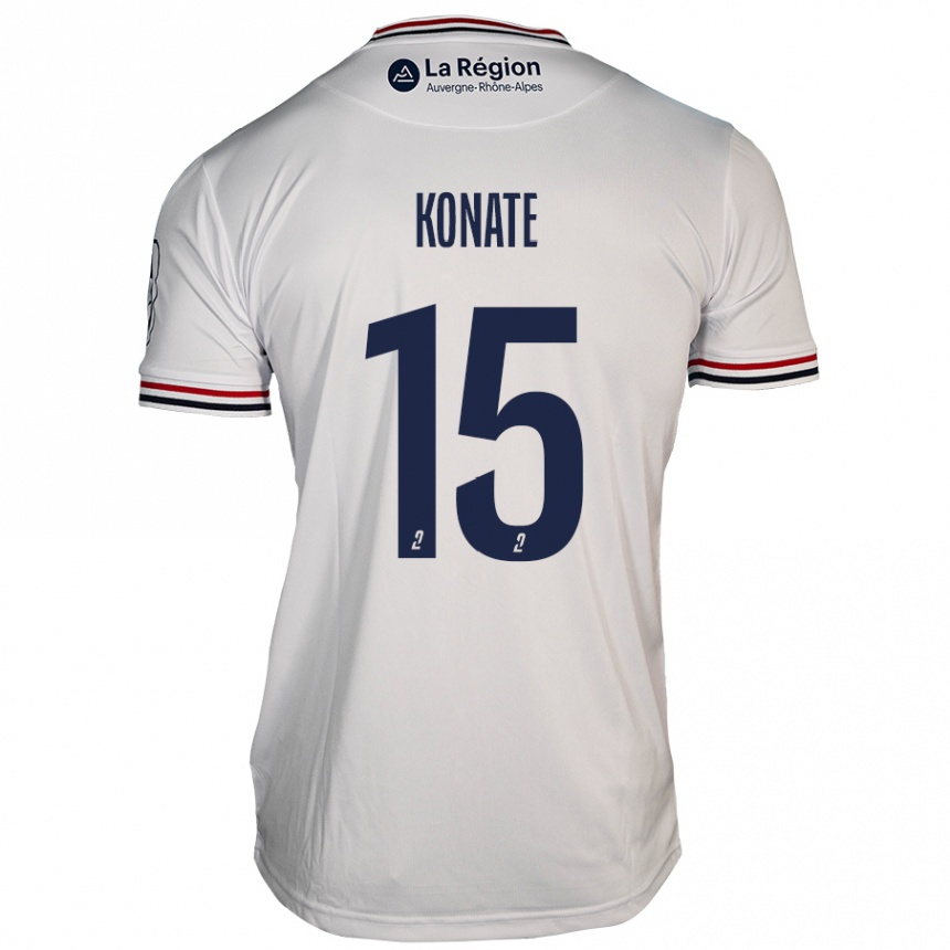 Kids Football Cheick Oumar Konaté #15 White Away Jersey 2024/25 T-Shirt Uk