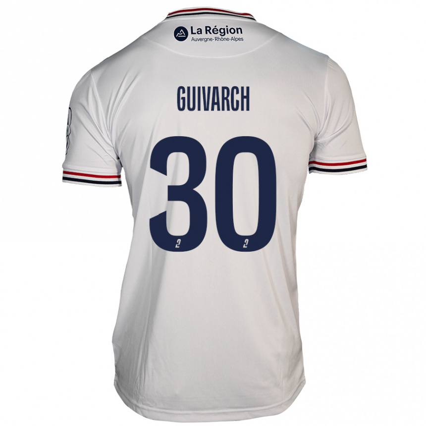 Kids Football Théo Guivarch #30 White Away Jersey 2024/25 T-Shirt Uk