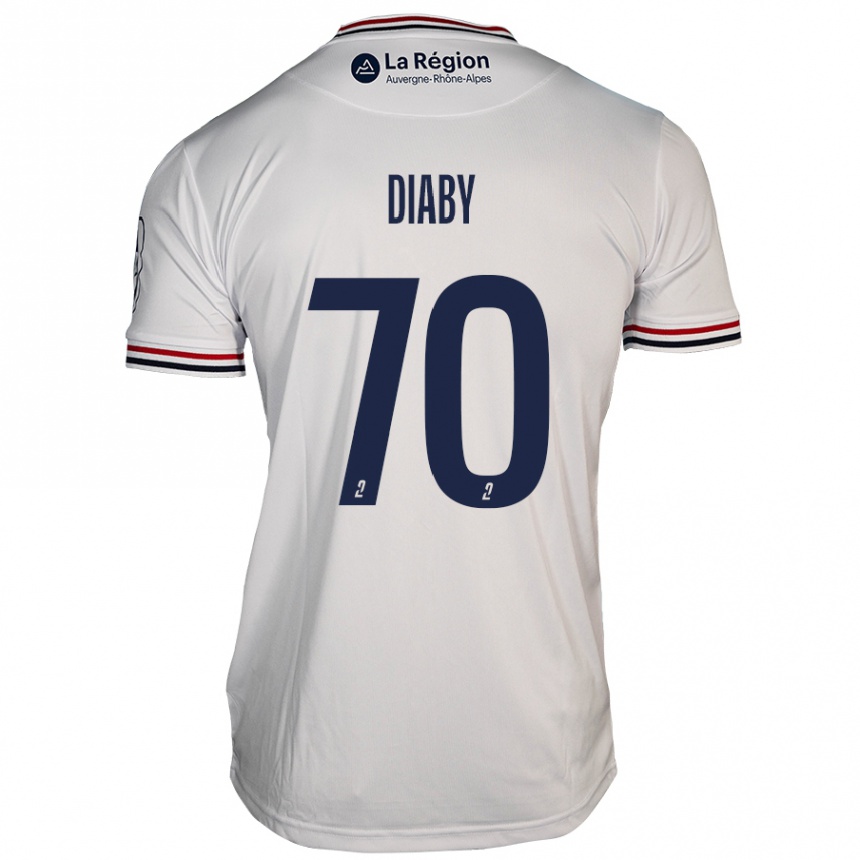 Kids Football Yadaly Diaby #70 White Away Jersey 2024/25 T-Shirt Uk