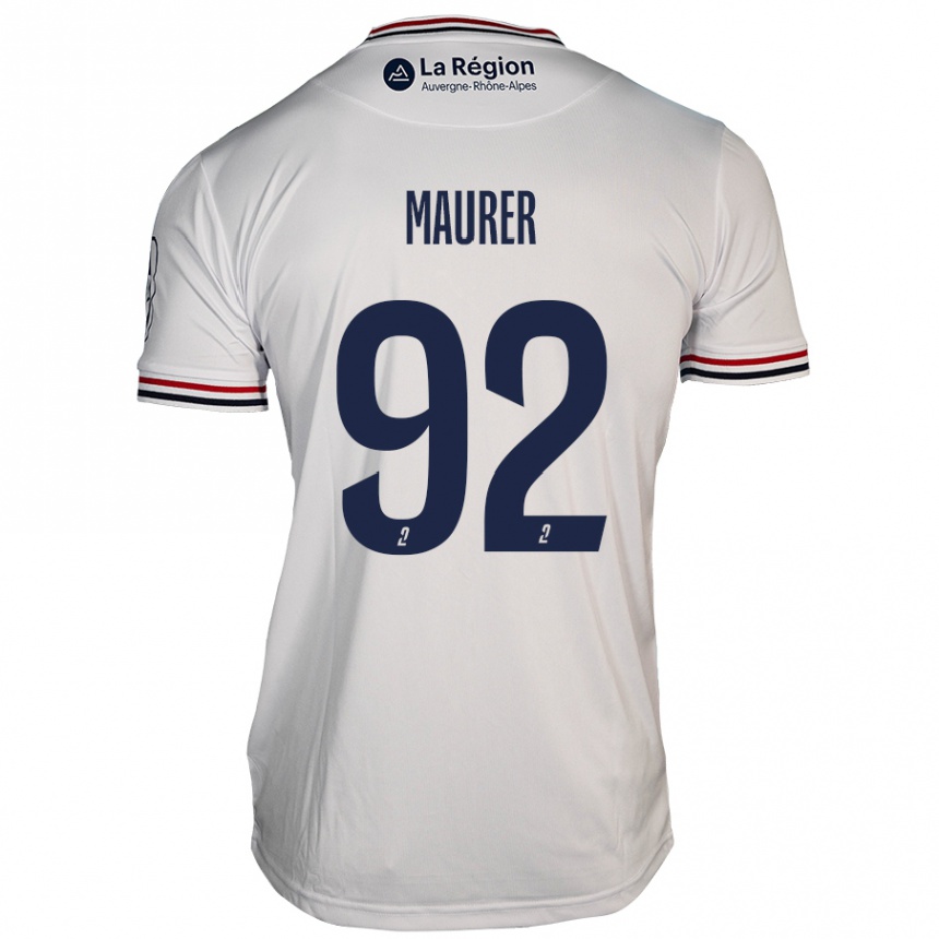 Kids Football Aïman Maurer #92 White Away Jersey 2024/25 T-Shirt Uk