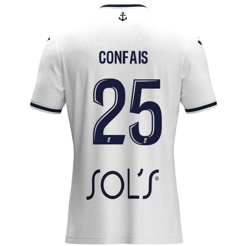 Kids Football Aloïs Confais #25 White Dark Blue Away Jersey 2024/25 T-Shirt Uk