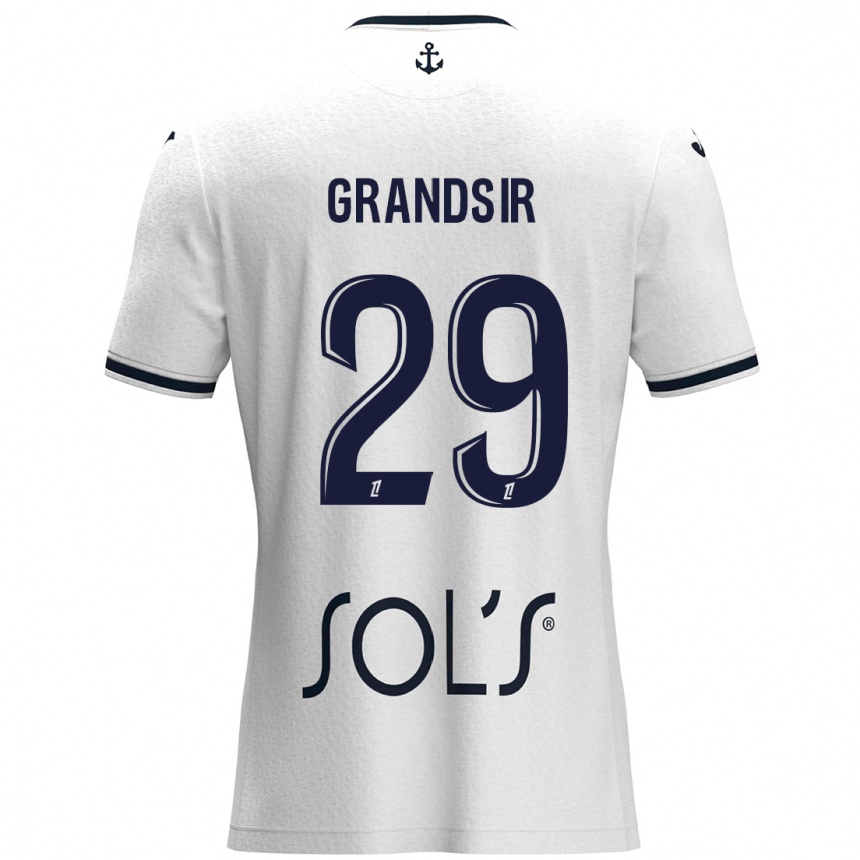 Kids Football Samuel Grandsir #29 White Dark Blue Away Jersey 2024/25 T-Shirt Uk