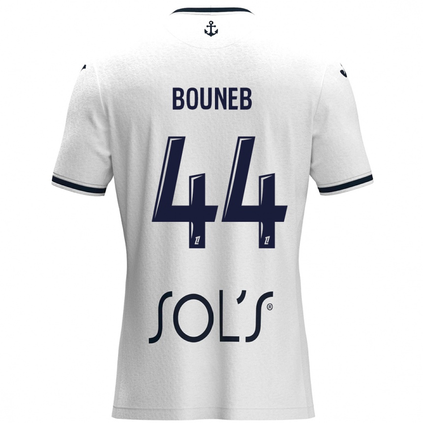 Kids Football Ismaïl Bouneb #44 White Dark Blue Away Jersey 2024/25 T-Shirt Uk