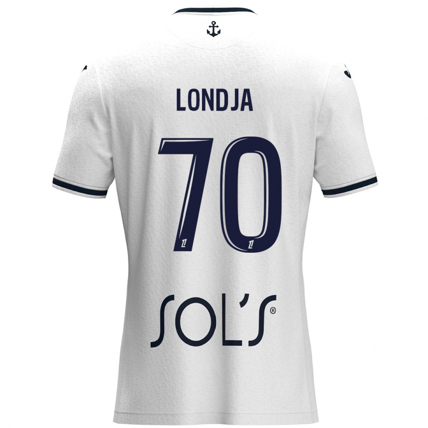 Kids Football Ruben Londja #70 White Dark Blue Away Jersey 2024/25 T-Shirt Uk