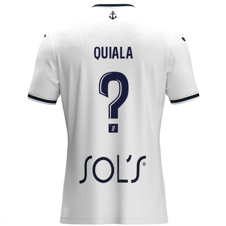 Kids Football Dinode Quiala #0 White Dark Blue Away Jersey 2024/25 T-Shirt Uk