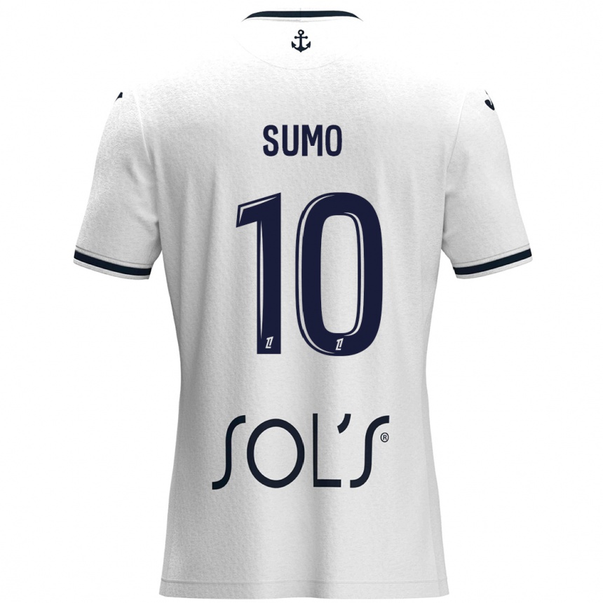 Kids Football Eva Sumo #10 White Dark Blue Away Jersey 2024/25 T-Shirt Uk