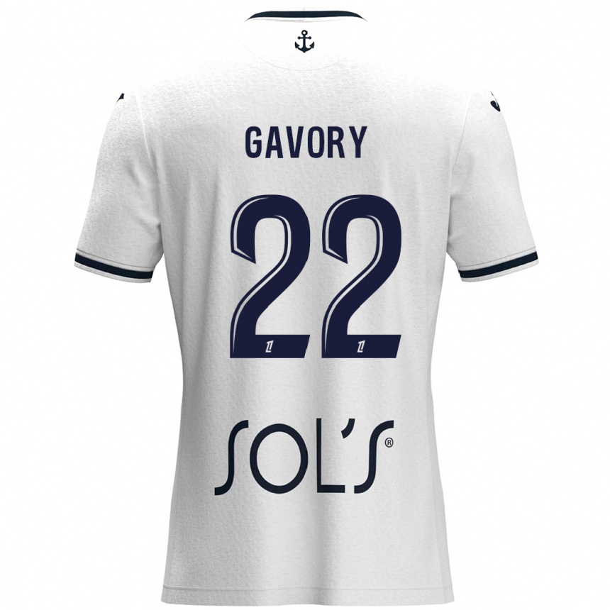 Kids Football Christy Gavory #22 White Dark Blue Away Jersey 2024/25 T-Shirt Uk