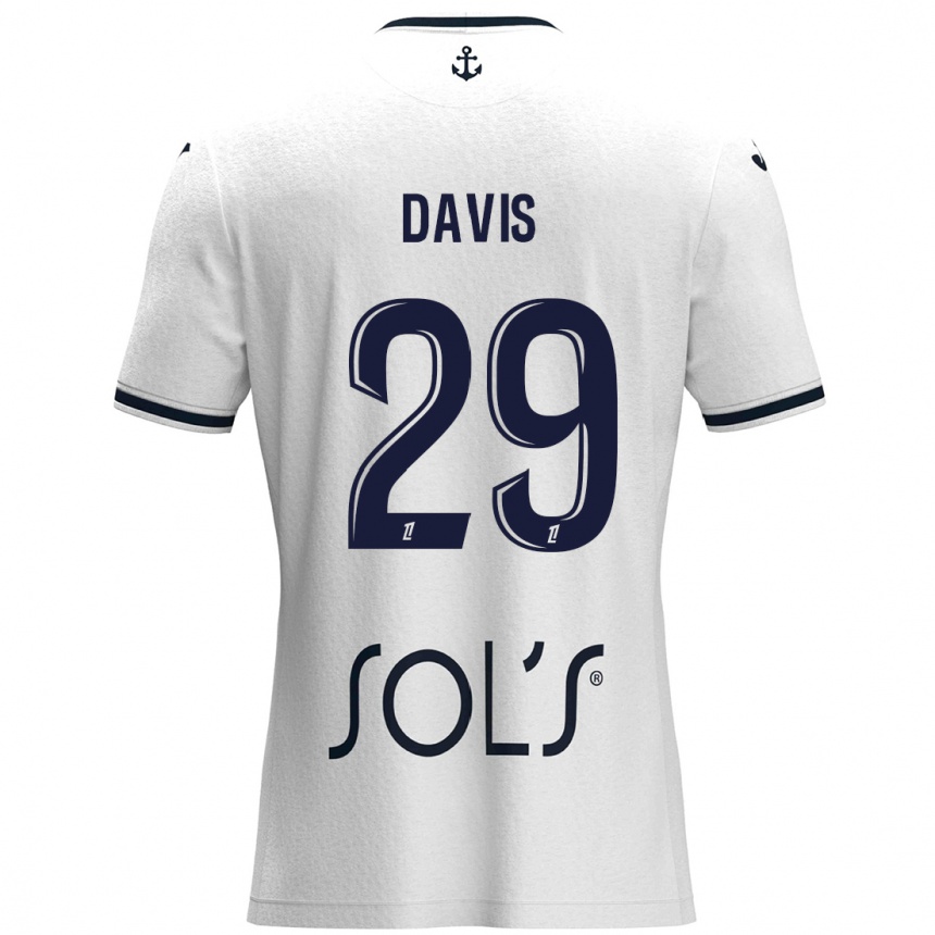 Kids Football Deja Davis #29 White Dark Blue Away Jersey 2024/25 T-Shirt Uk