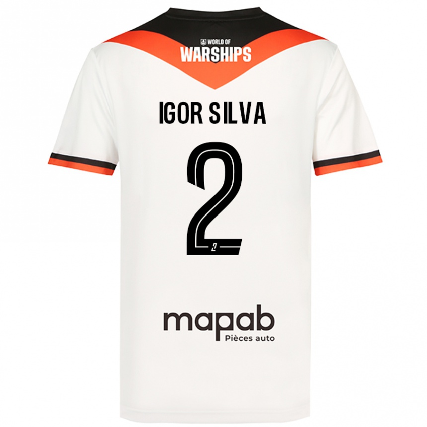 Kids Football Igor Silva #2 White Away Jersey 2024/25 T-Shirt Uk