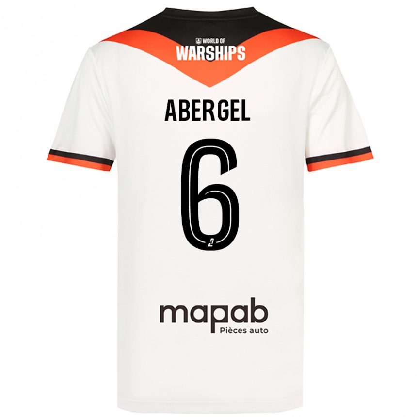 Kids Football Laurent Abergel #6 White Away Jersey 2024/25 T-Shirt Uk