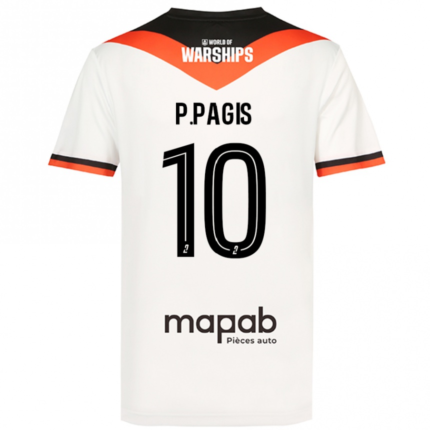 Kids Football Pablo Pagis #10 White Away Jersey 2024/25 T-Shirt Uk