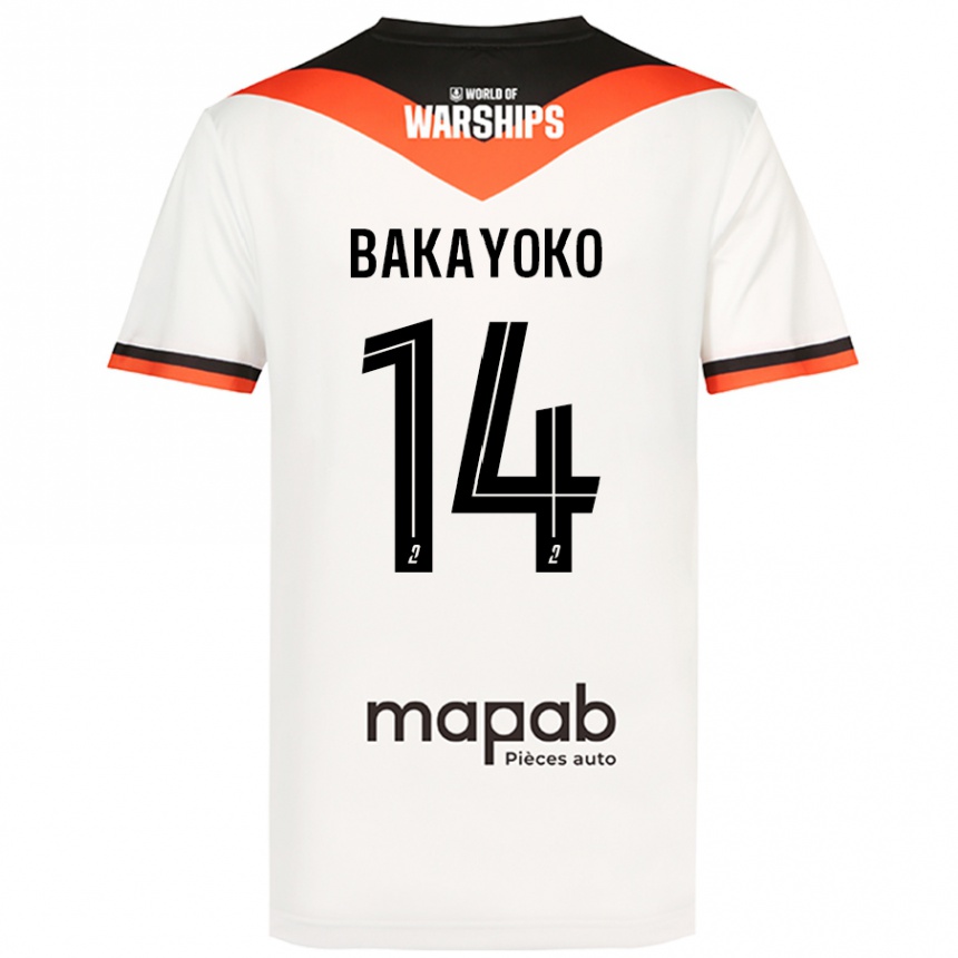 Kids Football Tiemoué Bakayoko #14 White Away Jersey 2024/25 T-Shirt Uk