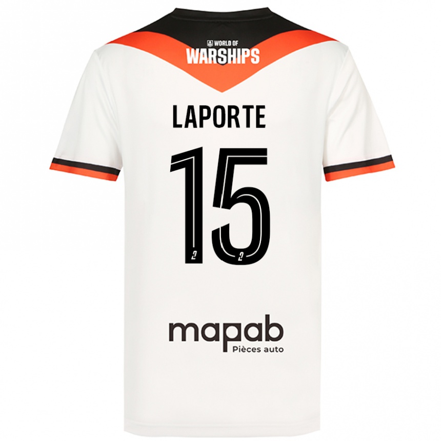 Kids Football Julien Laporte #15 White Away Jersey 2024/25 T-Shirt Uk