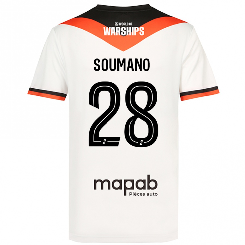 Kids Football Sambou Soumano #28 White Away Jersey 2024/25 T-Shirt Uk