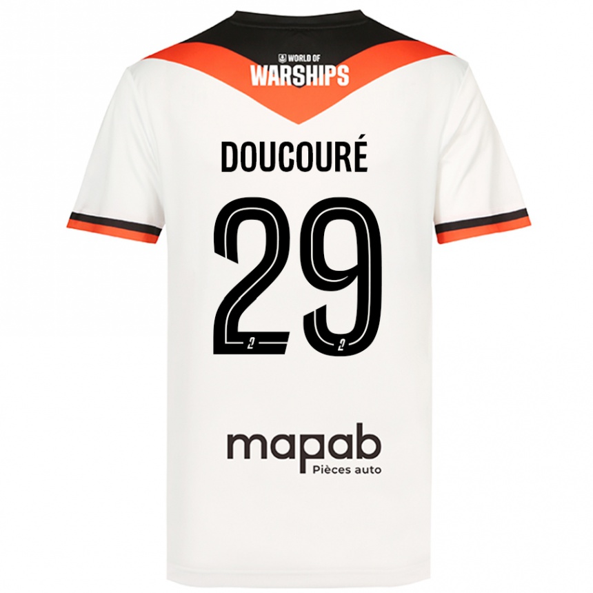 Kids Football Siriné Doucouré #29 White Away Jersey 2024/25 T-Shirt Uk