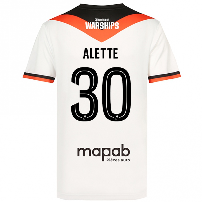 Kids Football Gaël Alette #30 White Away Jersey 2024/25 T-Shirt Uk