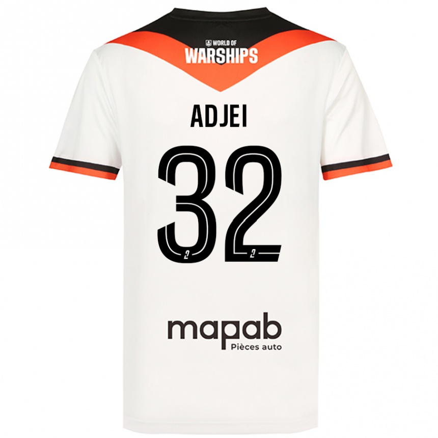 Kids Football Nathaniel Adjei #32 White Away Jersey 2024/25 T-Shirt Uk