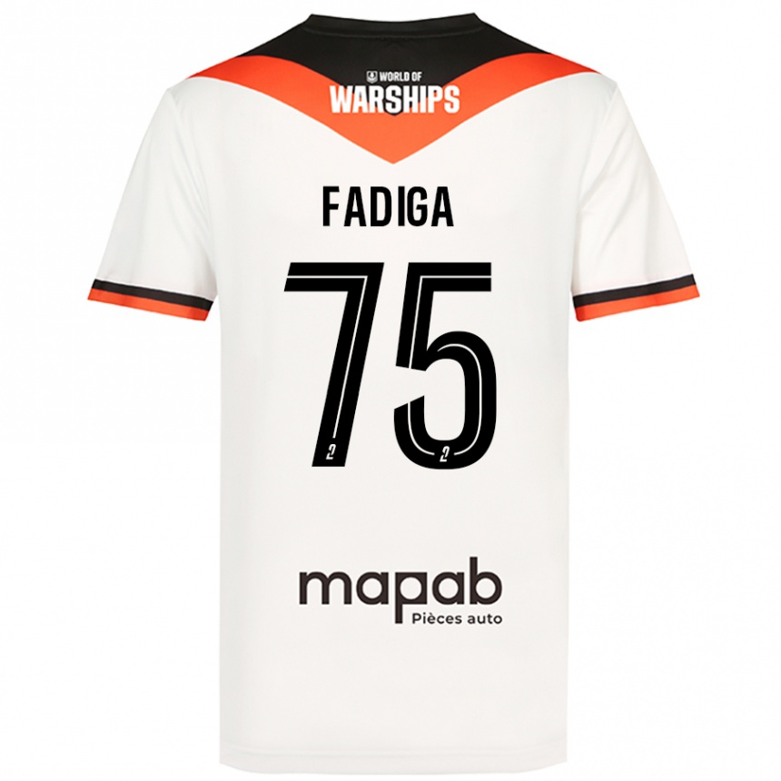 Kids Football Bandiougou Fadiga #75 White Away Jersey 2024/25 T-Shirt Uk