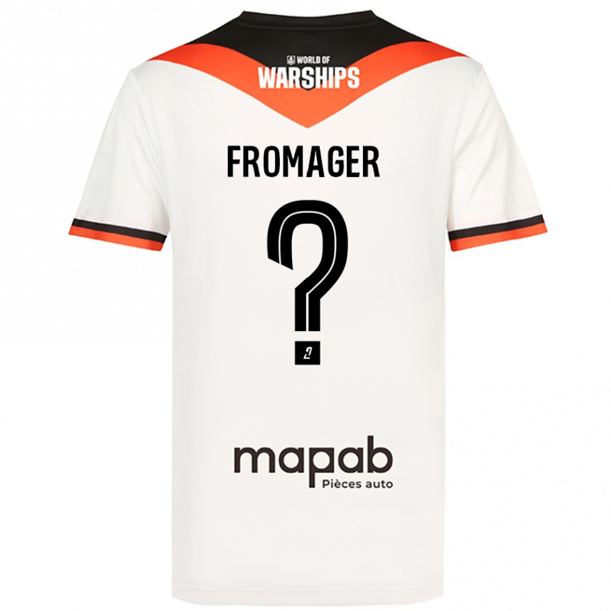 Kids Football Côme Fromager #0 White Away Jersey 2024/25 T-Shirt Uk