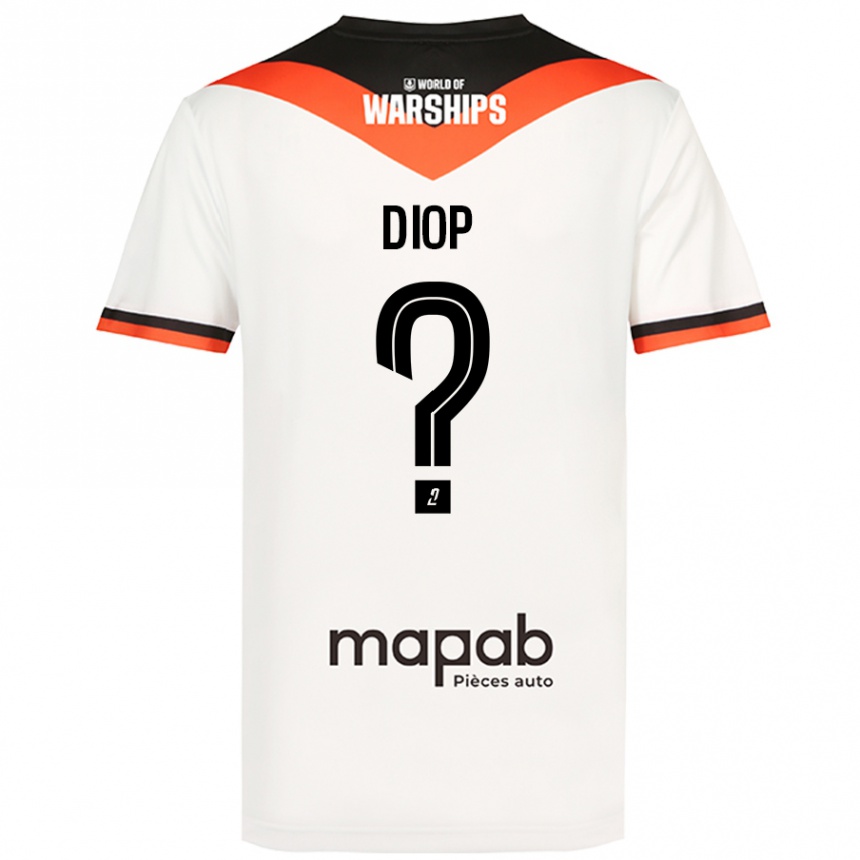 Kids Football Samba Diop #0 White Away Jersey 2024/25 T-Shirt Uk