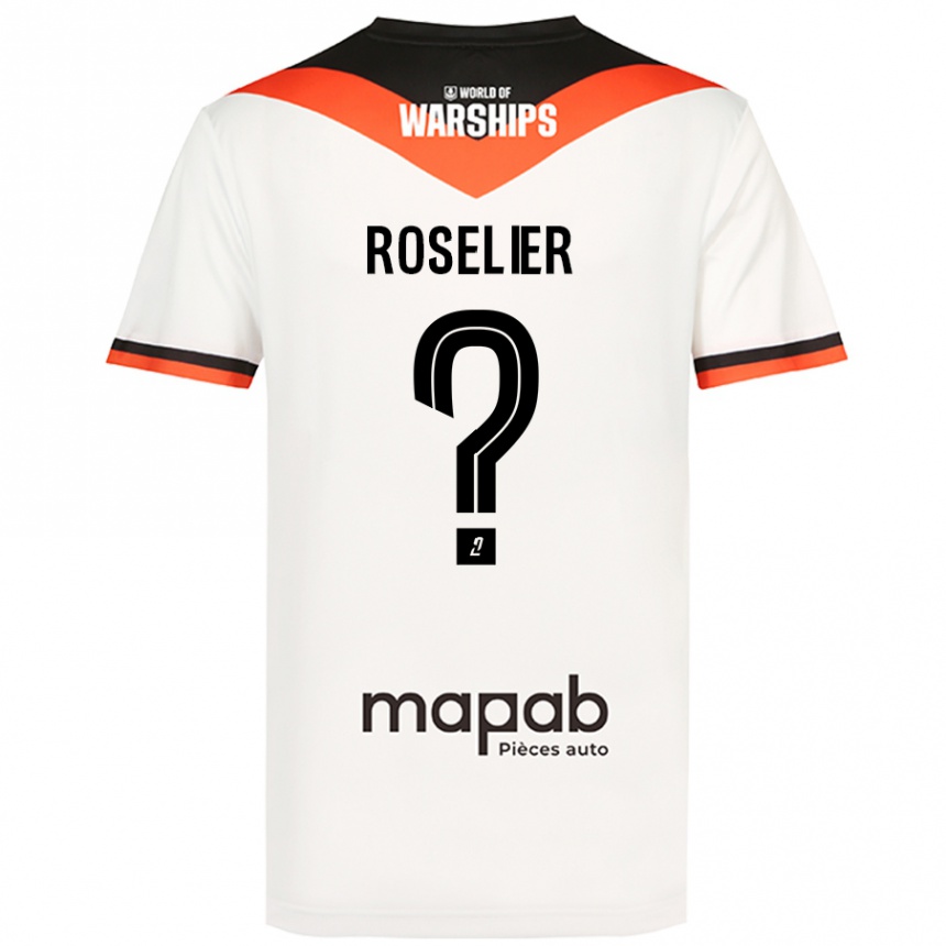 Kids Football Nathan Roselier #0 White Away Jersey 2024/25 T-Shirt Uk