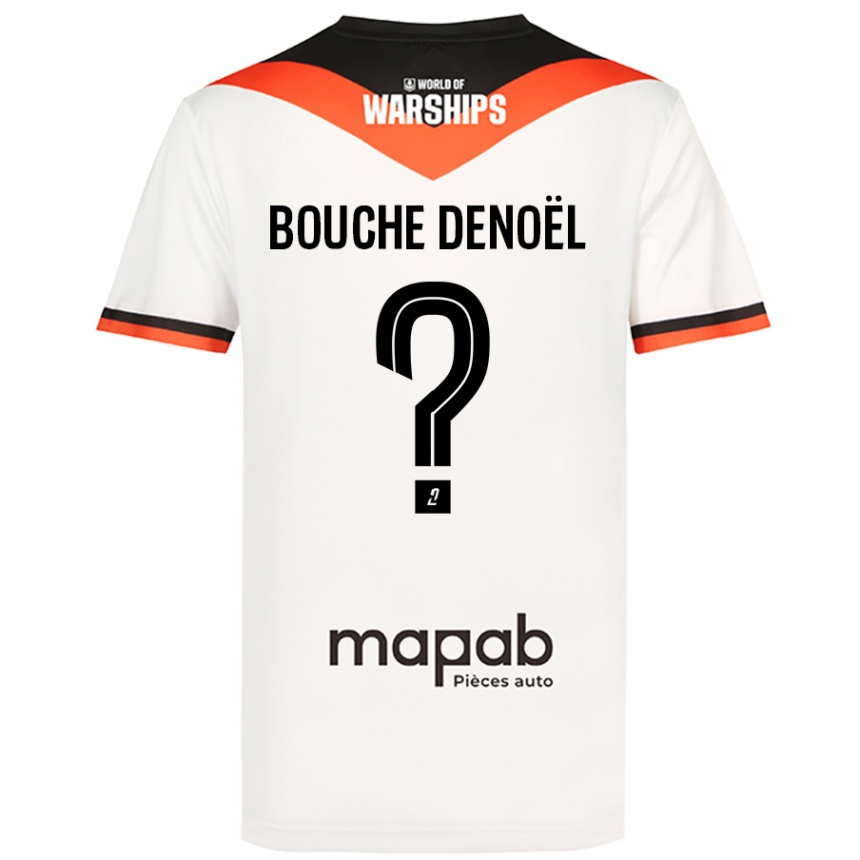 Kids Football Max Bouche Denoël #0 White Away Jersey 2024/25 T-Shirt Uk