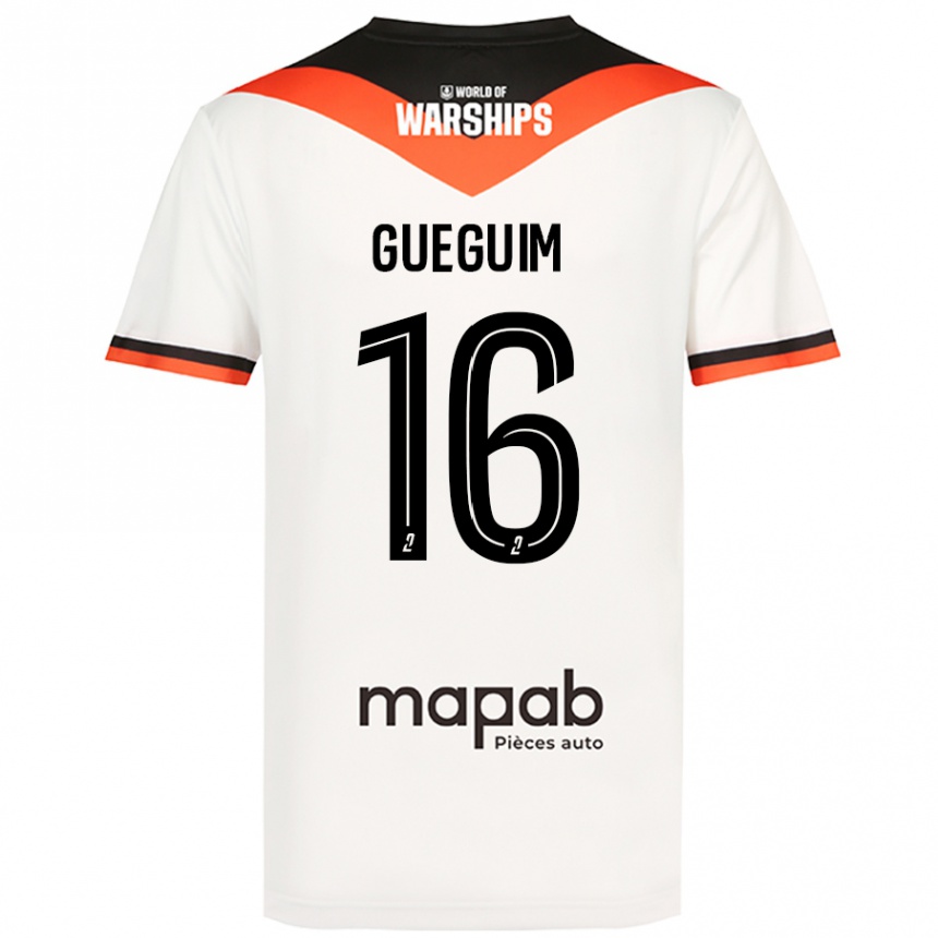 Kids Football Guirone Gueguim #16 White Away Jersey 2024/25 T-Shirt Uk