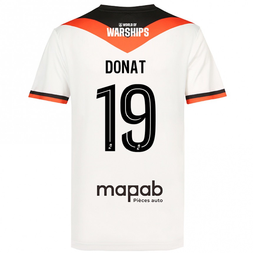 Kids Football Noa Donat #19 White Away Jersey 2024/25 T-Shirt Uk