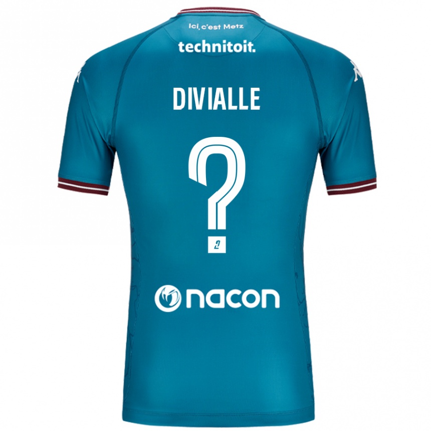 Kids Football Charles Divialle #0 Bleu Petrole Away Jersey 2024/25 T-Shirt Uk