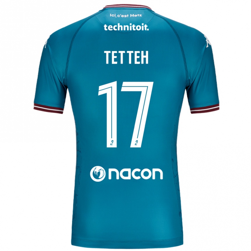 Kids Football Benjamin Tetteh #17 Bleu Petrole Away Jersey 2024/25 T-Shirt Uk