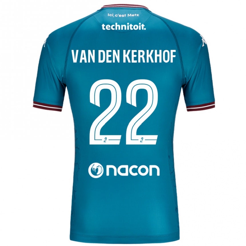 Kids Football Kevin Van Den Kerkhof #22 Bleu Petrole Away Jersey 2024/25 T-Shirt Uk