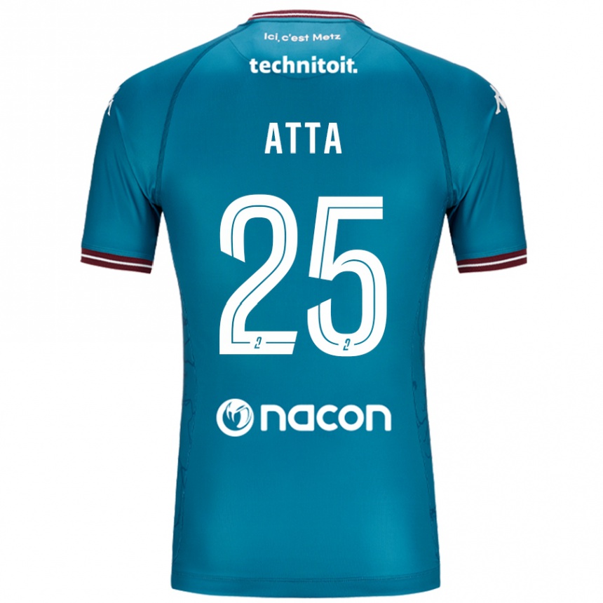 Kids Football Arthur Atta #25 Bleu Petrole Away Jersey 2024/25 T-Shirt Uk