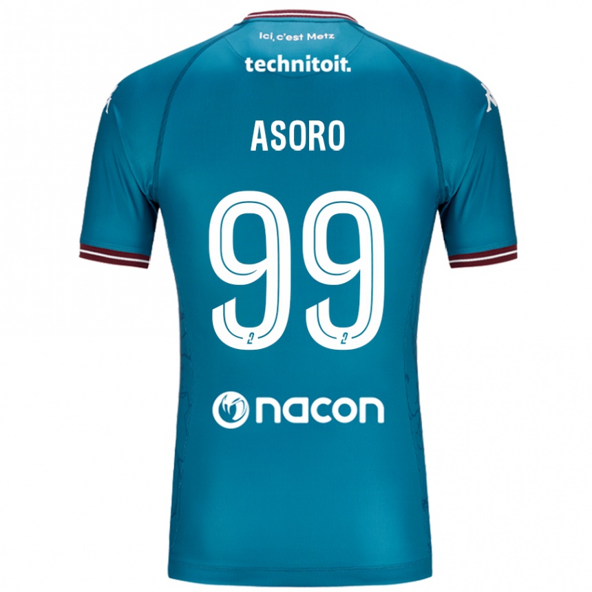 Kids Football Joel Asoro #99 Bleu Petrole Away Jersey 2024/25 T-Shirt Uk