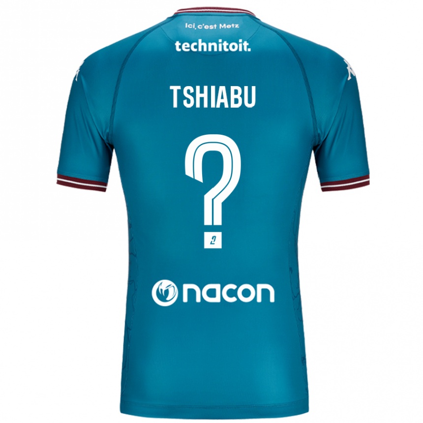 Kids Football Joan Tshiabu #0 Bleu Petrole Away Jersey 2024/25 T-Shirt Uk