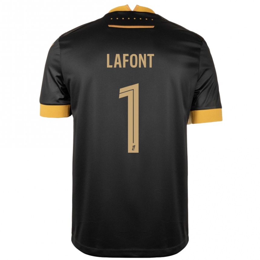 Kids Football Alban Lafont #1 Black Brown Away Jersey 2024/25 T-Shirt Uk