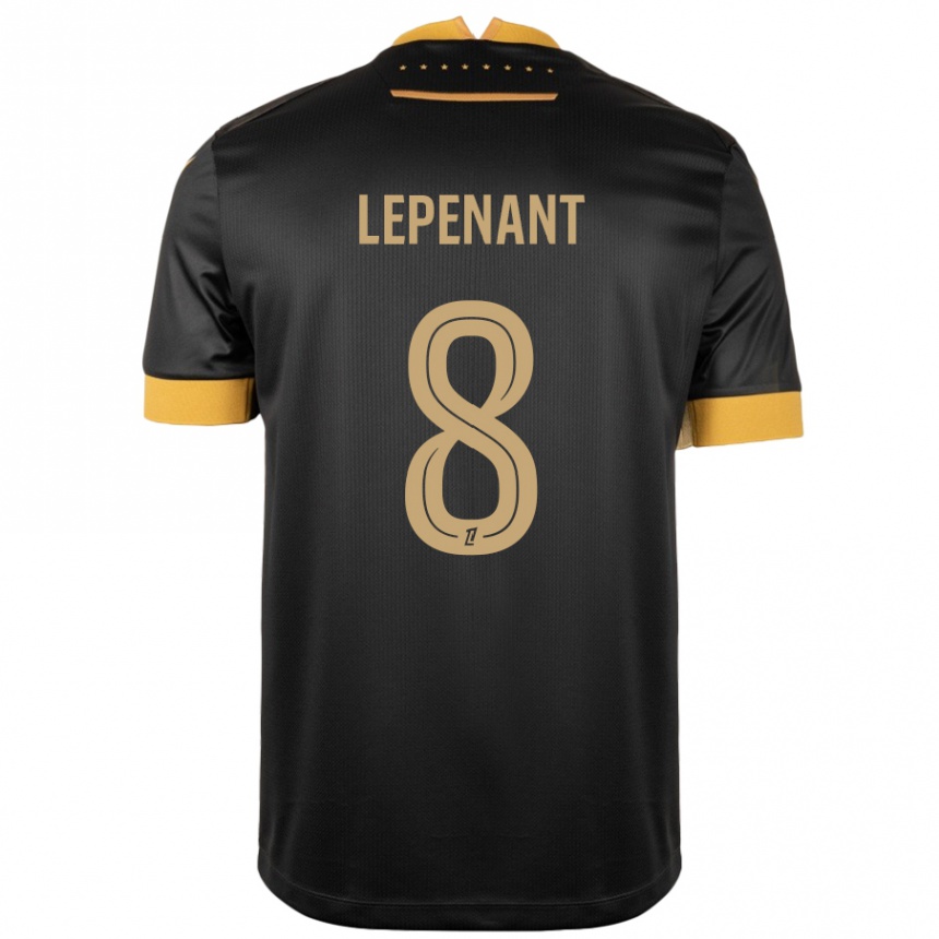 Kids Football Johann Lepenant #8 Black Brown Away Jersey 2024/25 T-Shirt Uk