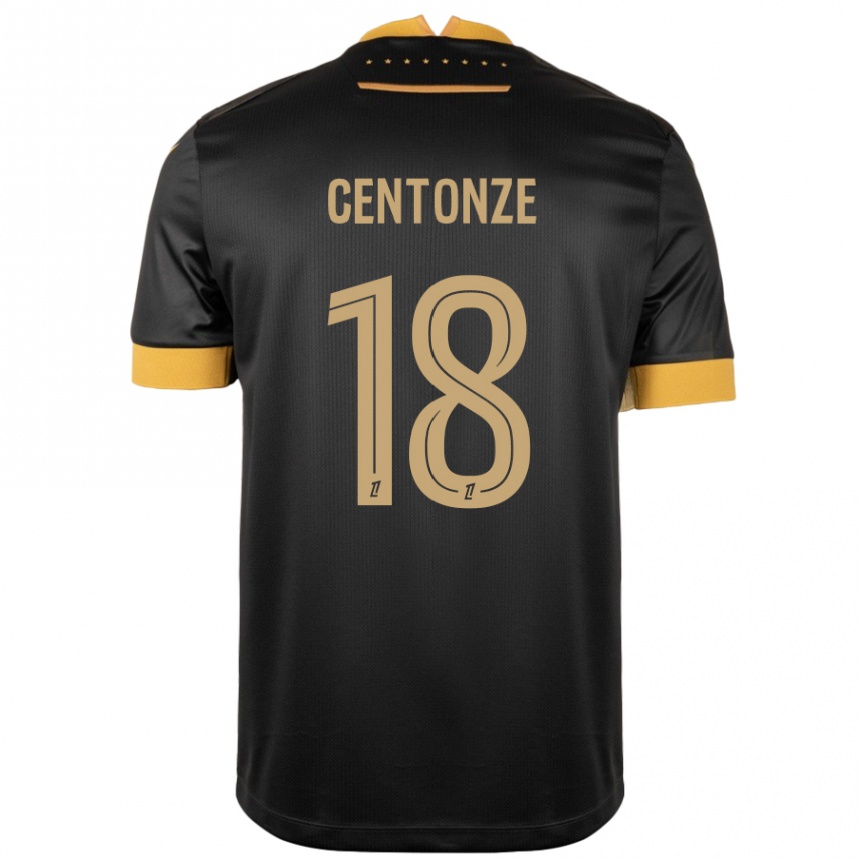 Kids Football Fabien Centonze #18 Black Brown Away Jersey 2024/25 T-Shirt Uk