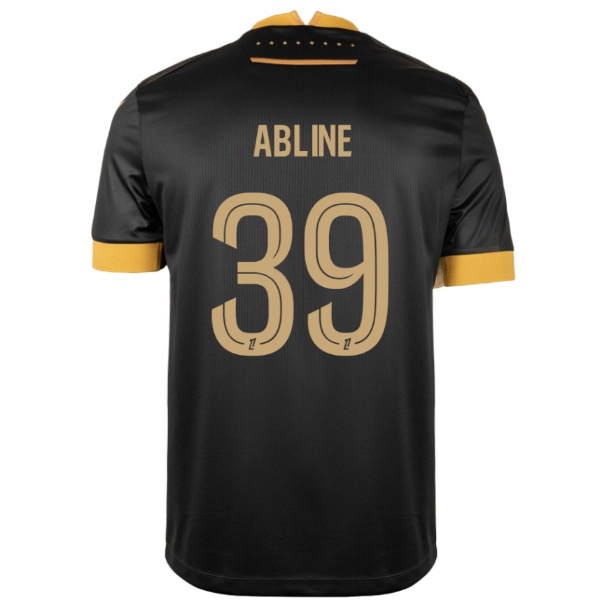 Kids Football Matthis Abline #39 Black Brown Away Jersey 2024/25 T-Shirt Uk