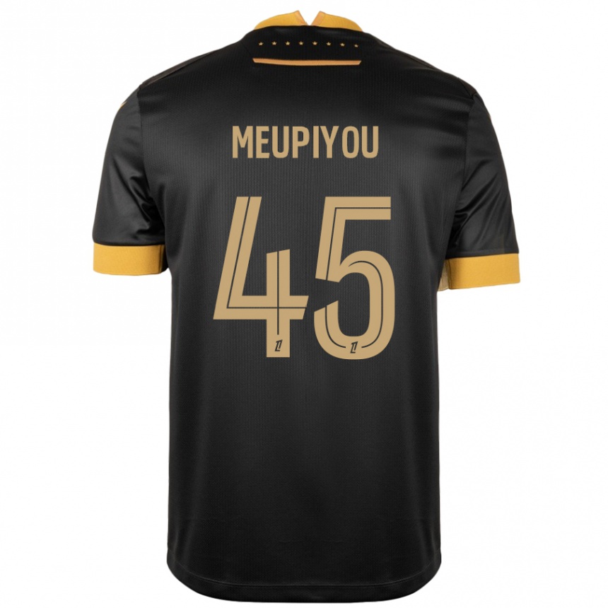 Kids Football Bastien Meupiyou #45 Black Brown Away Jersey 2024/25 T-Shirt Uk