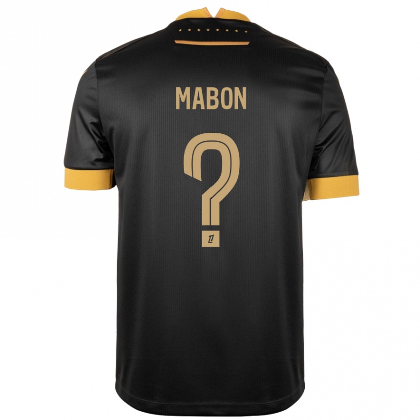 Kids Football Tom Mabon #0 Black Brown Away Jersey 2024/25 T-Shirt Uk