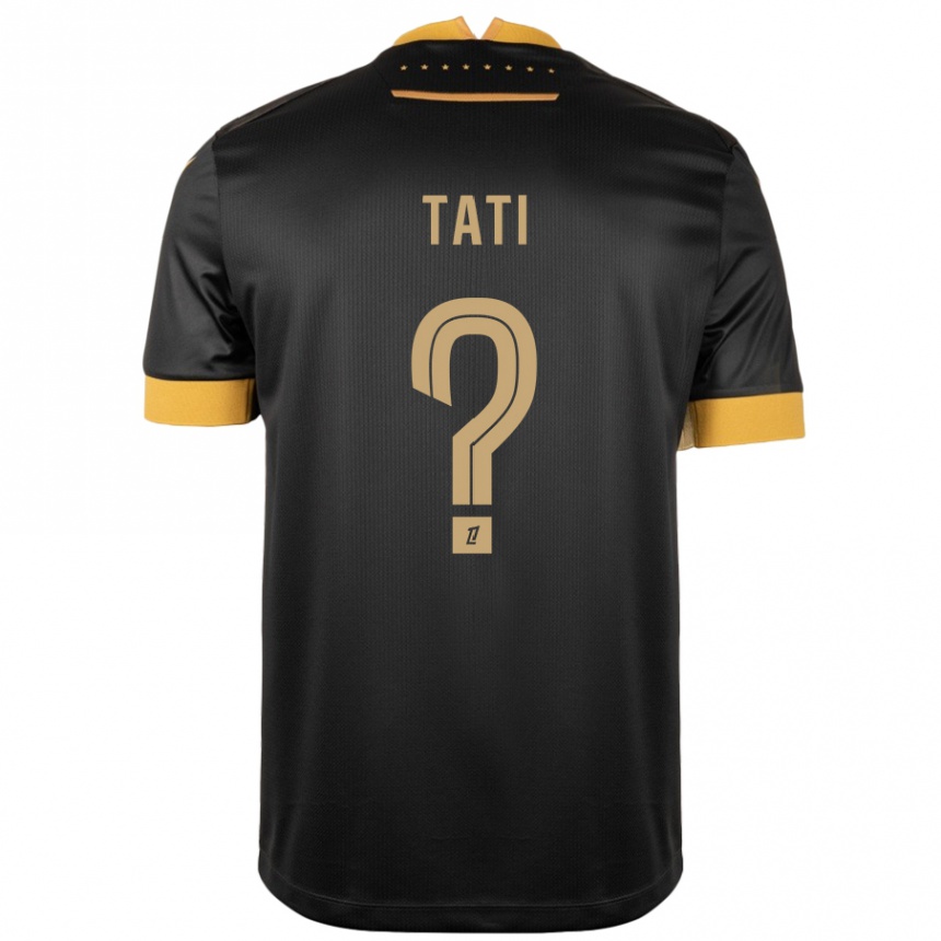 Kids Football Tylel Tati #0 Black Brown Away Jersey 2024/25 T-Shirt Uk