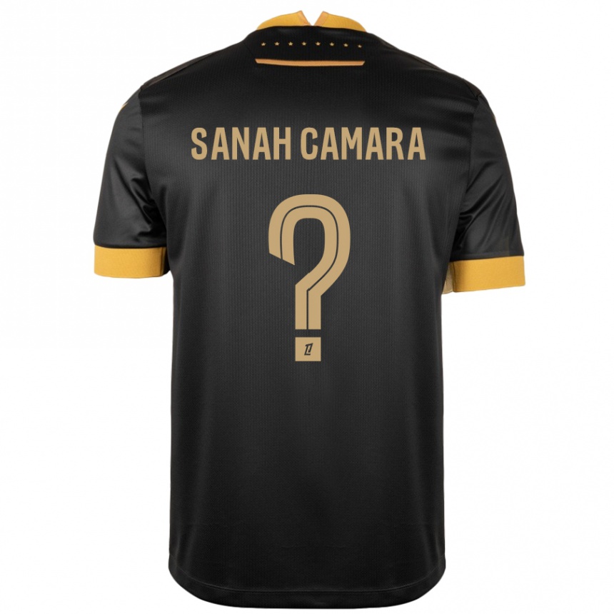 Kids Football Sanah Camara #0 Black Brown Away Jersey 2024/25 T-Shirt Uk