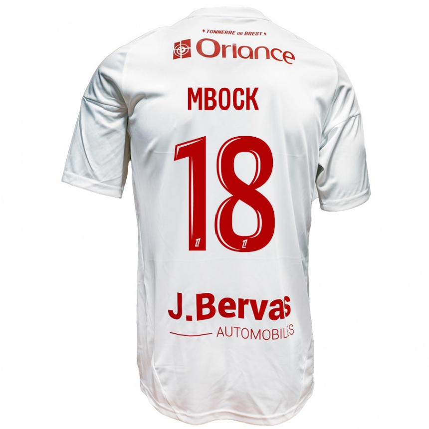 Kids Football Hianga'a Mbock #18 White Red Away Jersey 2024/25 T-Shirt Uk